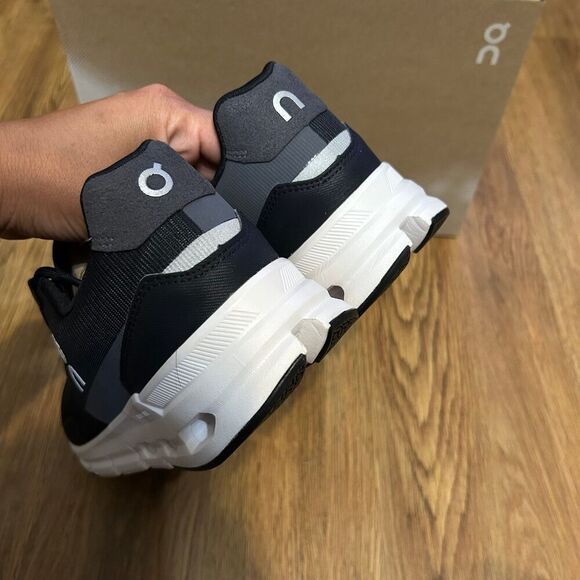 On CLOUDRIFT black white lace up running athletic shoes sneakers women's 7.5 new - Picture 3 of 7